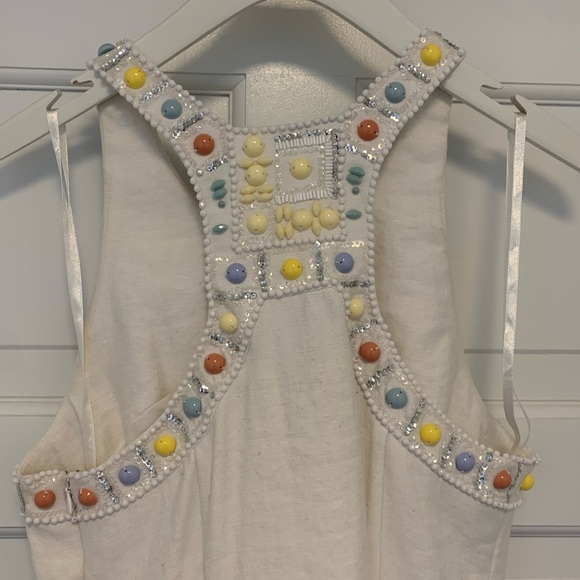 BCBG Beaded Linen Dress. Size 4 - Picture 6 of 13